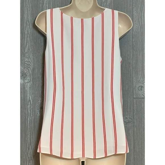 Cynthia Rowley Red & White Striped Tank Blouse S - Picture 3 of 4